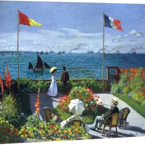 ELITEART-Garden at Sainte Adresse By Claude Monet Giclee Art Canvas prints:30"x23"