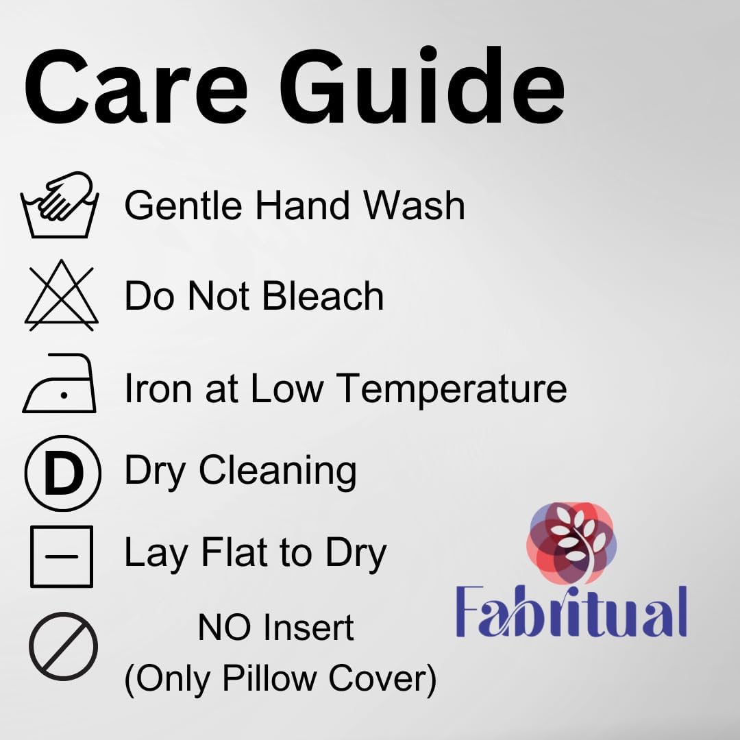 Fabritual Throw Home Decorative Blue 16x16 Inches Cushion Case Perfect for Living Room Sofa, Couch Handmade Block Print Pillow Cover Farmhouse, Gift Summer Cotton Fabric Room Accent, Tulsi Buti - Image 6