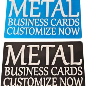 Generic 20, 50 or 100 Custom Laser Engraved Metal Personalized Business Cards Front and Back Sides 3.4in x 2.1in x .2mm