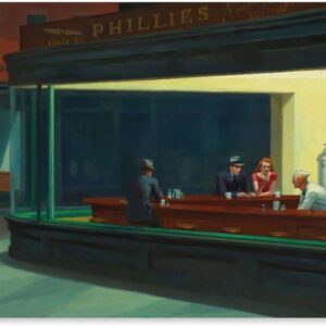 generic Edward Hopper Art Oil Painting Poster Nighthawks 1942 Canvas Art Wall Painting Home Bedroom Printing Modern Decoration Poster 16x24inch(40x60cm), Unframe-style
