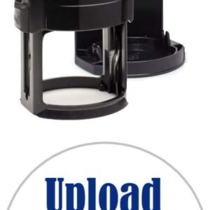 Infusion 1-5\/8" x 1-5\/8" Custom, Large, Round Self-Inking Logo Stamp (Blue)