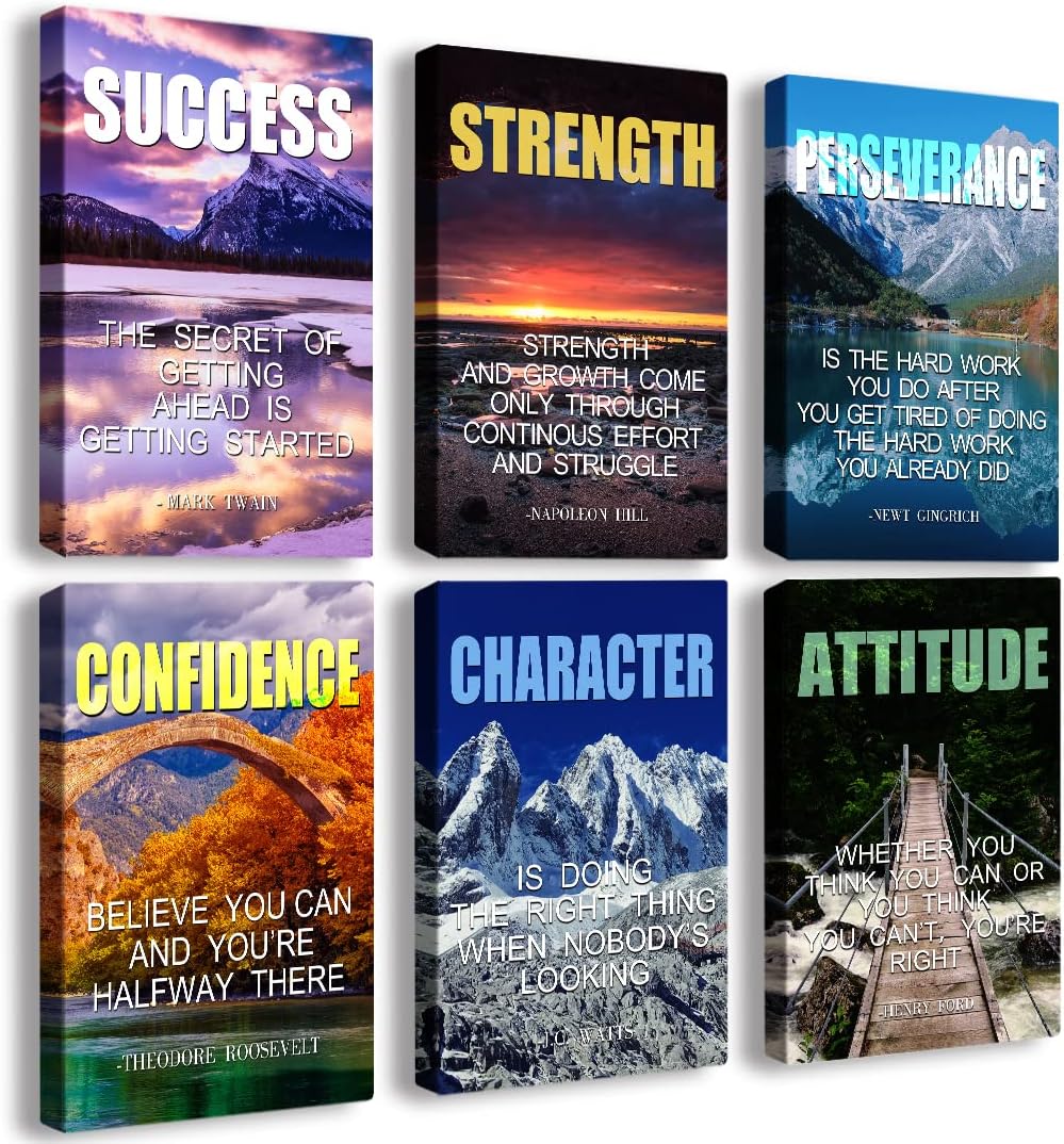 Landscape Canvas Wall Art,Motivational Wall Art Decoration Painting .Suitable forGym, Library, Office, Living Room and Home Deco,Tabletop\/Hanging(29x38cm) Framed - Image 10