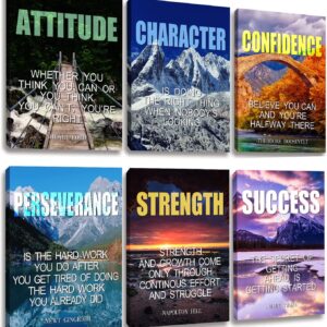 Landscape Canvas Wall Art，Motivational Wall Art Decoration Painting .Suitable forGym, Library, Office, Living Room and Home Deco,Tabletop\/Hanging(29x38cm) Framed