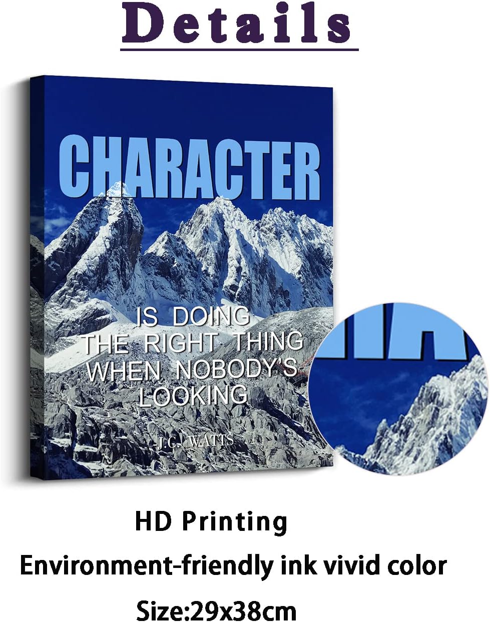 Landscape Canvas Wall Art,Motivational Wall Art Decoration Painting .Suitable forGym, Library, Office, Living Room and Home Deco,Tabletop\/Hanging(29x38cm) Framed - Image 2