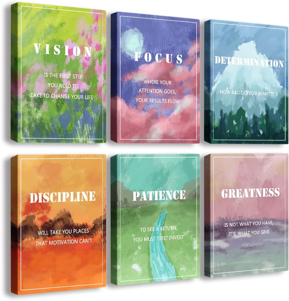 Landscape Canvas Wall Art,Motivational Wall Art Decoration Painting .Suitable forGym, Library, Office, Living Room and Home Deco,Tabletop\/Hanging(29x38cm) Framed - Image 11