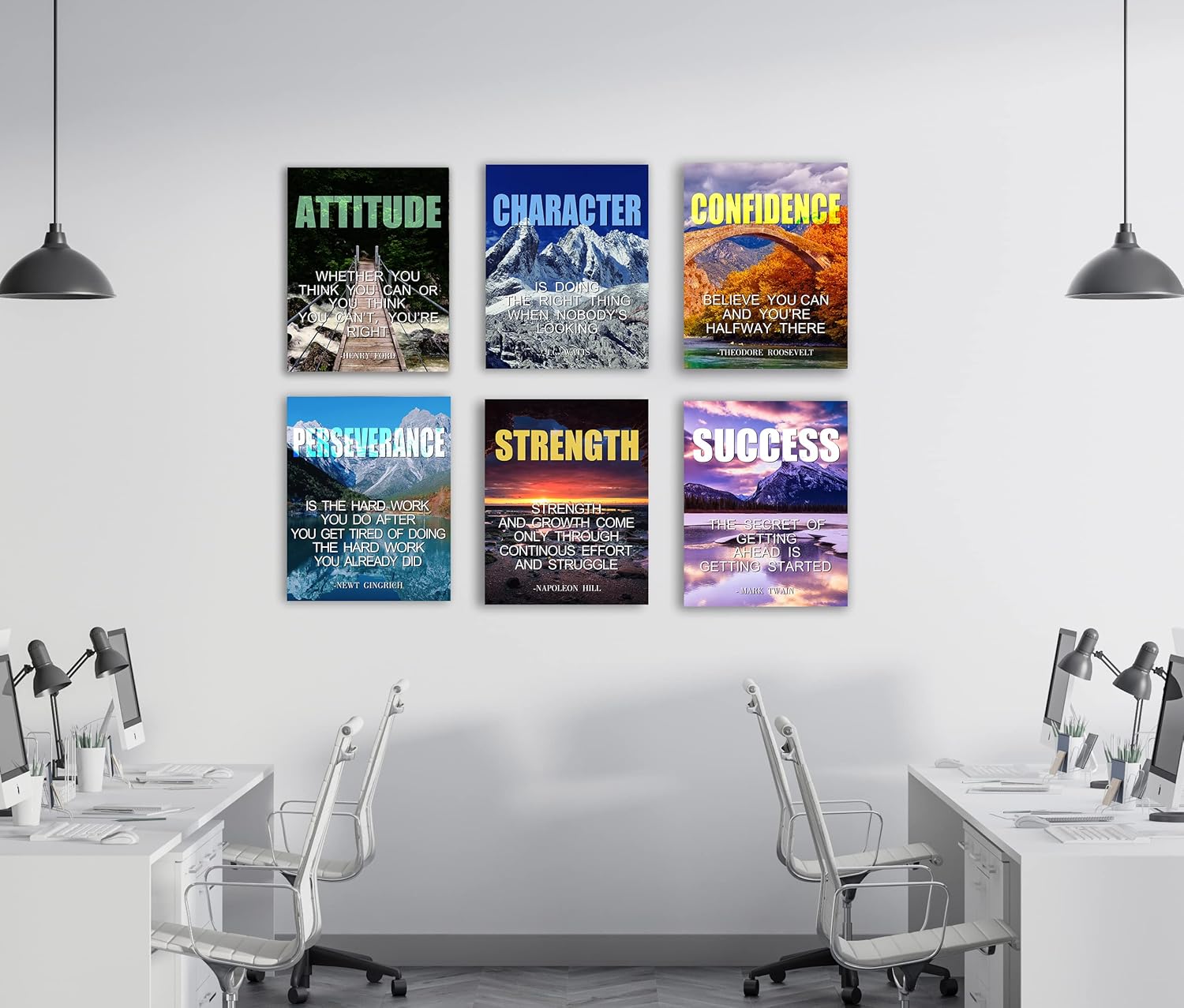 Landscape Canvas Wall Art,Motivational Wall Art Decoration Painting .Suitable forGym, Library, Office, Living Room and Home Deco,Tabletop\/Hanging(29x38cm) Framed - Image 4