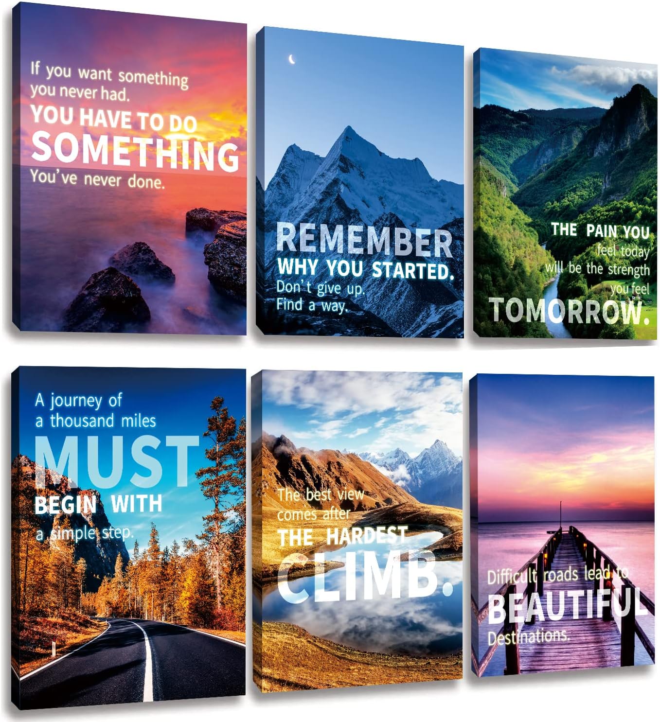 Landscape Canvas Wall Art,Motivational Wall Art Decoration Painting .Suitable forGym, Library, Office, Living Room and Home Deco,Tabletop\/Hanging(29x38cm) Framed - Image 7