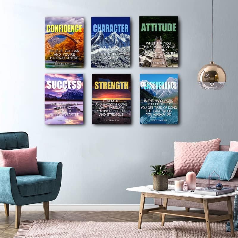 Landscape Canvas Wall Art,Motivational Wall Art Decoration Painting .Suitable forGym, Library, Office, Living Room and Home Deco,Tabletop\/Hanging(29x38cm) Framed - Image 3