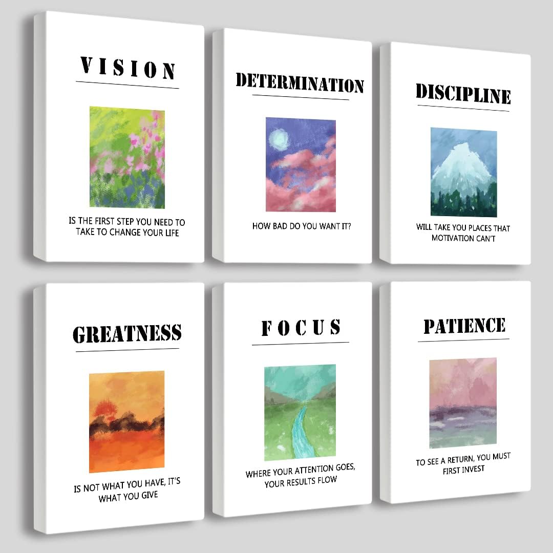 Landscape Canvas Wall Art,Motivational Wall Art Decoration Painting .Suitable forGym, Library, Office, Living Room and Home Deco,Tabletop\/Hanging(29x38cm) Framed - Image 8