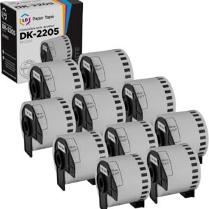 LD Products Compatible White Paper Tape Replacement for Brother DK-2205 (2.4 inch x 100 feet, White, 10-Pack)