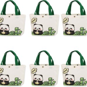 Lyosehy 6PCS Canvas Tote Bags 9"x11" Canvas Handbag Lunch Bags