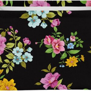 MARYHFENVA Storage Basket Bin, Retro Flower Floral Print Large Cube Storage Box Canvas Collapsible Storage Organizer for Home Office Closet,Christmas Decoration - 15 L x 11 W x 9.5 H