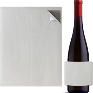 Mr-Label 4\u201D x 3-1\/3\u201D Waterproof Matte White Wine Label - for Inkjet & Laser Printer - for 750ml Wine Bottle - Tear-Resistant - for Homemade Wine\/Wedding (100 Sheets\/Total 600 Labels)