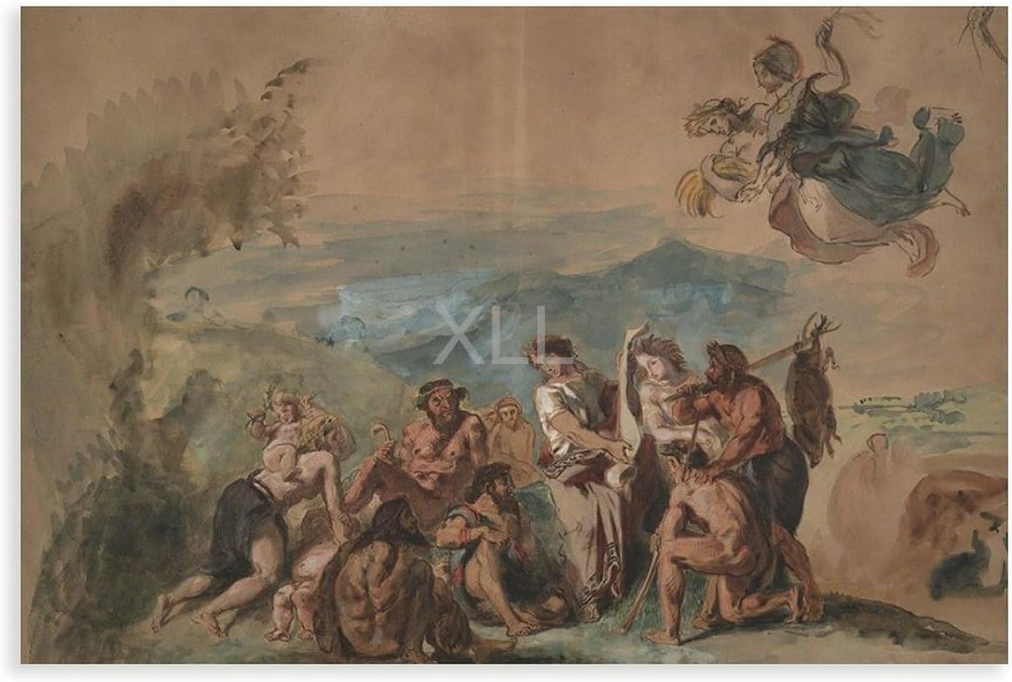 Orpheus Brings Civilization to The Barbarian Ancestors of The Greeks - Eugène Delacroix (room Aesthetics, Classical Style, Mythology, Home Decoration, Room Posters, Farmhouse Decoration) Poster Canva