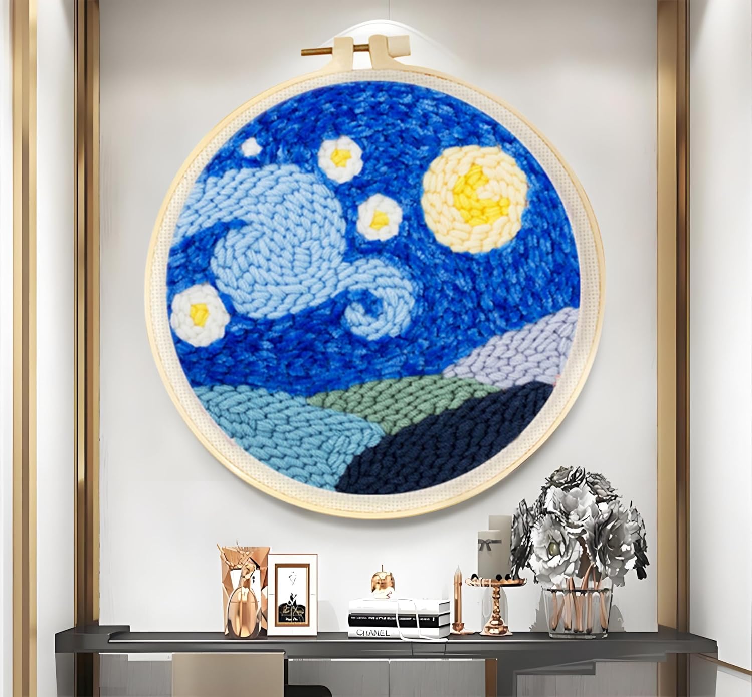 Punch Needle Kit, Punch Needle Embroidery Kits for Adults Beginners,with Printed Fabric, 4-Position Adjustable Poking Needle for Starter Embroidery Tool Kit for Art Crafts (Road) - Image 8