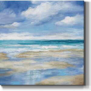 Renditions Gallery Washy Coast Wall Art, Premium Gallery Wrapped Canvas Decor, Ready to Hang, 24 in H x 24 in W, Made in America Print