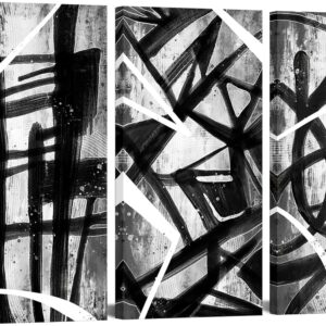 sechars Abstract Line Canvas Wall Art Black White Line Paintings Prints Modern Minimalist Decorations for Home Living Room (Black)