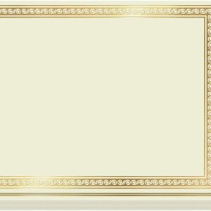 Sweetzer & Orange 50 Certificate Paper 8.5 x 11 for Printing, 180gsm Cardstock Gold Border Award Certificates Paper for Completion of Graduation Diploma, Employee of The Month & Sports Achievements