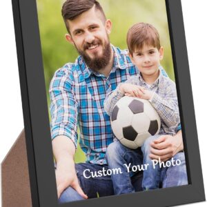 WEGA Custom Canvas Photo Prints with 8x10 Picture Framed,Personalized Picture on Canvas Wall Art\/Desk Decor for Family Gifts for Mom\/Men\/Women (Black)