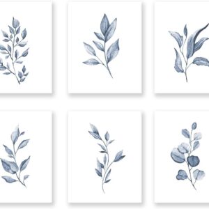 XUOIAYNB Watercolor Minimalist Leaves Wall Art Print- Living Room or Bedroom Decor, Modern Botanical Plant Canvas Print (Set of 6), Unframed, 8X10 inch 2